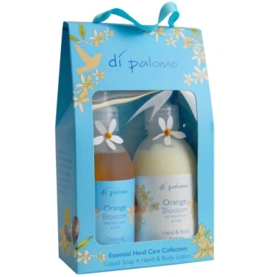 Image of Di Palomo Orange Blossom &amp; Honey Handcare Essentials Collection. 240ml Hand Soap Body Loton. Luxury Wash Cream. Pamper Gifts for Women. Moisturiser.