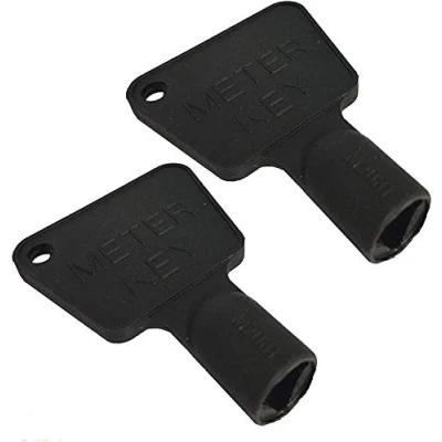 Image of fiXte® Triangular Gas Electric Utility Meter Box Key Black Plastic (Pack of 2)