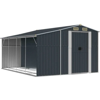 Image of vidaXL Garden Shed Anthracite 277x365.5x179 cm Galvanised Steel
