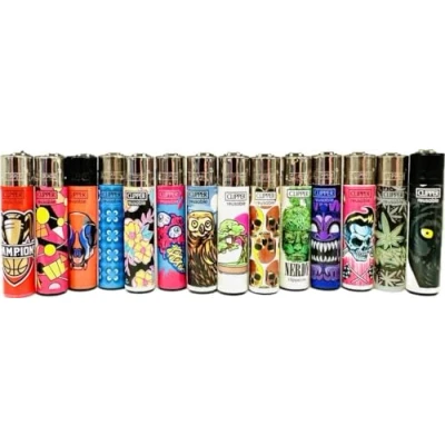 Image of Clipper Lighters, Lighters Set, Lighter, Lighter Multiple Pack, Refillable (No Fuel) Assorted designs (10)