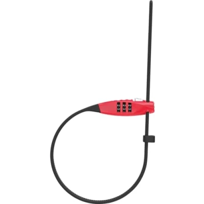 Image of ABUS Combiflex TravelGuard cable lock for securing helmets, prams, skis and luggage 75 cm length with number code red