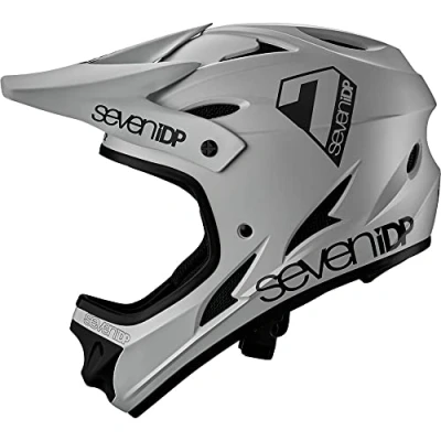 Image of 7 iDP M1 MTB Mountain Bike Full Face Lightweight Vented Bicycle Helmet (Grey, Youth Medium)