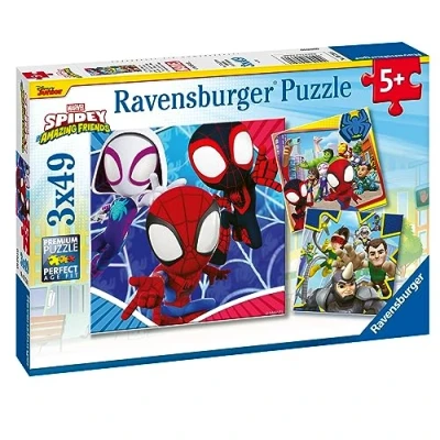 Image of Ravensburger Marvel Spiderman Spidey &amp; His Amazing Friends 3X 49 Piece Jigsaw Puzzles for Kids Age 5 Years Up
