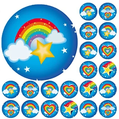 Image of 900 Mini Rainbow Star Award Dot 10mm Spot Reward Stickers for Teachers and Planner Charts