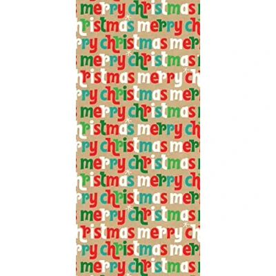 Image of Glick Four Sheets Christmas Tissue Paper, Kraft Red Green Wrap Patterned Gift Wrap, Multi, TPX82