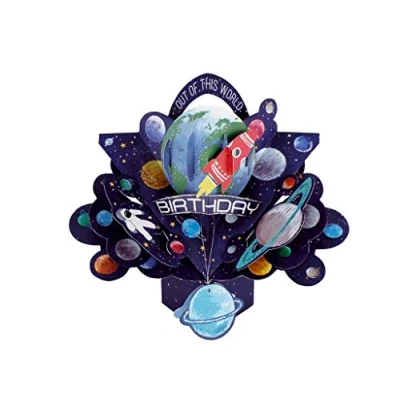 Image of Birthday Space Pop Up Greeting Card Original Second Nature 3D Cards