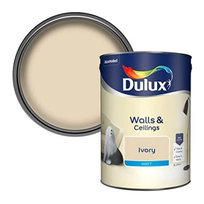 Image of Dulux Matt Emulsion Paint For Walls And Ceilings Ivory 5 Litres