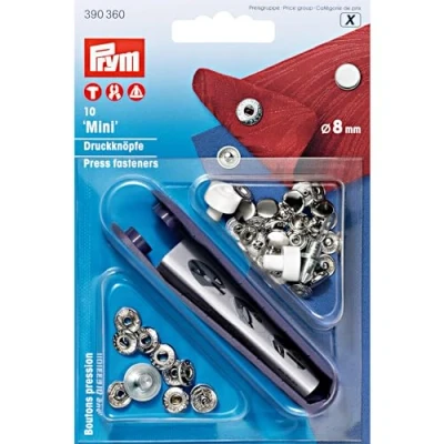 Image of Prym 390360 Sewing Press Stud Mini Brass 8 mm Silver Coloured Metal