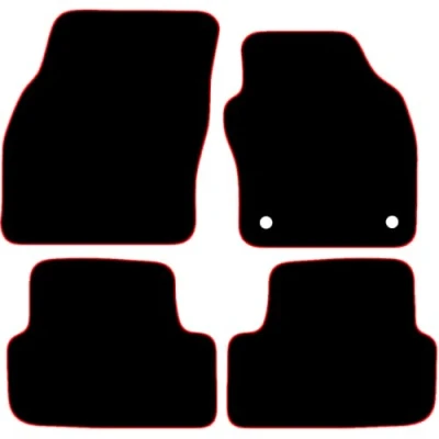 Image of Carsio Carpet Car Mats For Seat Arona 2017+ Onwards Tailored Fit Floor Mat Set Complete Accessory Black Custom Fitted All Weather, Anti Slip Backing &amp; Red Trim