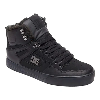Image of DC Shoes PURE Unisex Laceup ankle boots, Size: 10, Black Leather and textile