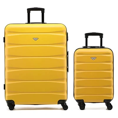 Image of Flight Knight Set of 2 Premium Suitcases Extra Stong Lightweight Luggage Hardcase with 4 Wheels &amp; Built in Lock (Set S+L)