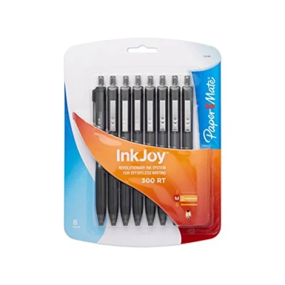 Image of Paper Mate InkJoy 300RT Retractable Ballpoint Pen, Medium Point, Black, 8 Count