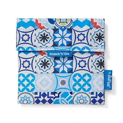 Image of Roll&#039;eat ® Reusable Snack Bag Kids Snacks Container Eco Friendly Food for Storage Blue Holder Snack&#039;n&#039;Go Patchwork