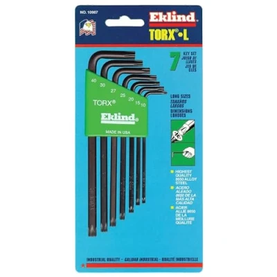 Image of Eklind 10907 TORX Star L Key 7pc Set T10 T40 Long Series