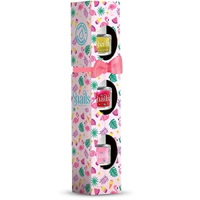 Image of SNAILS Set of nail polishes Mini FLAMINGO 3szt
