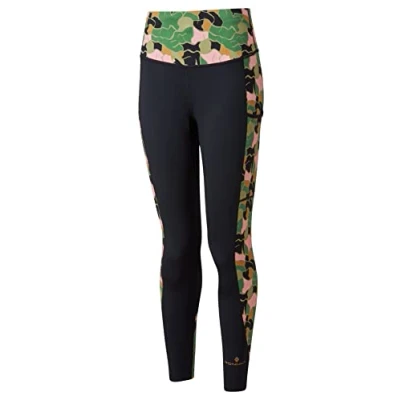 Image of RONHILL Women&#039;s Wmn&#039;s Life Sculpt Crop Tight, Black/Fairway Gaudi, 14