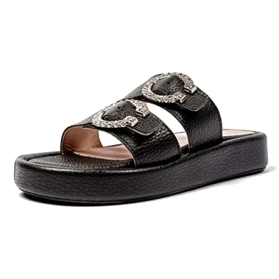 Image of L37 HANDMADE SHOES Women&#039;s It&#039;s Unusual Sandal, Black, 4 UK