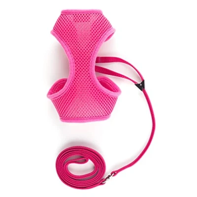 Image of Ancol Soft Mesh Cat Harness and Lead Set, MEDIUM/ 15 cm length, Pink