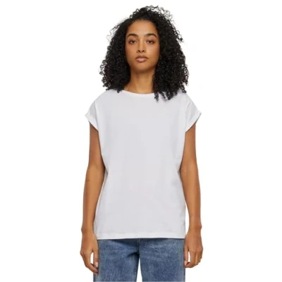 Image of Urban Classics Extended Shoulder Basic Tshirt, Women&#039;s, Size: XS, White