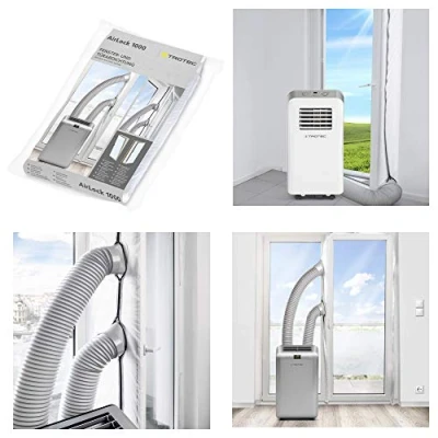 Image of TROTEC AirLock 1000 Door and Window Seal for portable Air conditioners tumble dryer Hot Stop, White