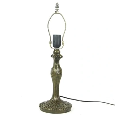 Image of BOTOWI Tiffany Style Table Lamp Base Replacement Only Pole Height 18 Inch Bronze Finished Alloy Desk Lights for 12 Stained Glass Lampshade