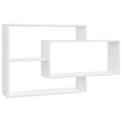 Image of vidaXL Floating Wall Shelf Unit for Bedroom, Living Room, Hallway, and Office High Gloss White