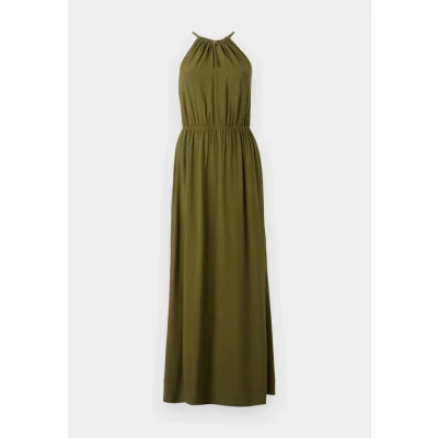 Image of TOM Tailor Denim American Neckline MAXI Dress Day dress, Women&#039;s, Size: Large, Golden olive green