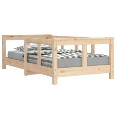 Image of vidaXL Kids Bed Frame 70x140 cm Solid Wood Pine, Scandinavian Style, Sturdy Slats, Low to Ground Design, Ideal for Toddler and Children&#039;s Room