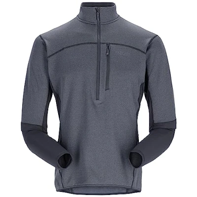 Image of Rab Men’s Ascendor Pull On Half Zip Fleece for Skiing, Climbing, &amp; Mountaineering Beluga Medium