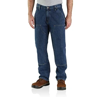 Image of Carhartt Men&#039;s Loose Fit Double front Logger Jean, Canal., 30W / 30L