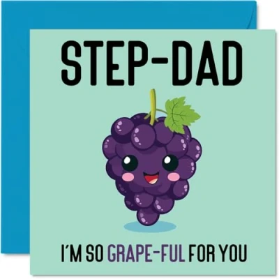 Image of Thank You Cards for Step Dad Grape Ful Funny Happy Birthday Card from Son Daughter, Father’s Day Father, 145mm x Joke Greeting Men Him
