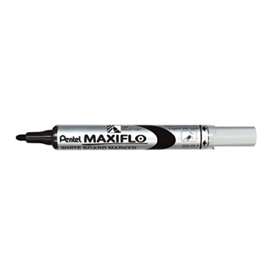Image of Pentel Maxiflo Dry Wipe Fine Bullet Point Marker Black (Pack of 12)