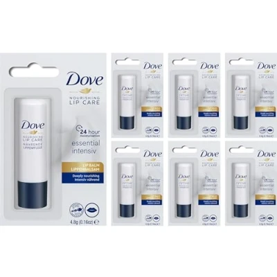 Image of Dove Lip Balm Stick Nourishing Lipcare (6x 4,8g) Essential Intensiv Care Pack of 6