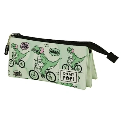 Image of Oh My Pop! Dinorrr 2.0 FAN Triple Pencil Case, Green