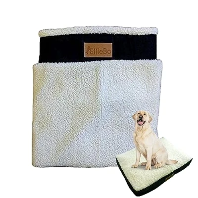 Image of Ellie Bo XL Dog Bed Cover for 42 inch Cage/Crate Black Faux Suede/Sheepskin