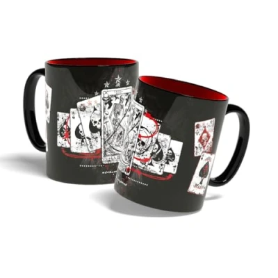 Image of Konix Alchemy Becher Keramiktasse 320 ml Tarot Motiv Schwarz und Rot