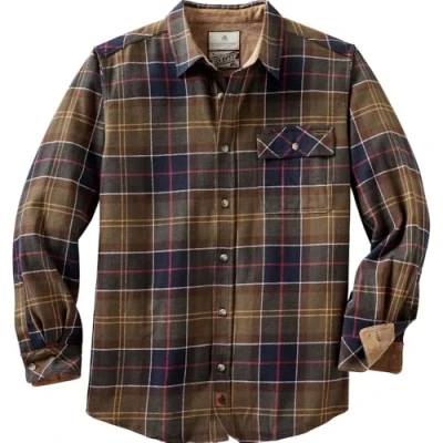 Image of Legendary Whitetails Men&#039;s Buck Camp Flannel, Long Sleeve Plaid Button Down Casual Shirt, Corduroy Cuffs, Huntsman Plaid, XXL