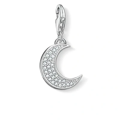 Image of Thomas Sabo Women Charm Pendant Moon Club 925 Sterling Silver 1499 051 14