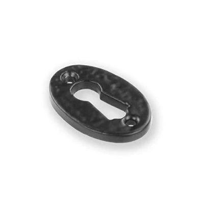 Image of Antique Black Cast Iron Escutcheon Plates Keyhole Cover Key Hole Door Lock Accessories (Oval Open Escutcheon)