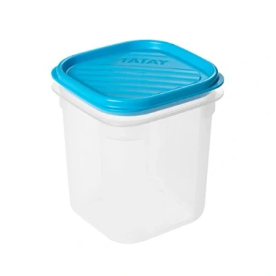 Image of TATAY Food Storage, Airtight, 0.7 L of Capacity, Flexible Pressure Lid, BPA free, Suitable Microwave and Dishwasher, Blue. Measures: 10 x 11,7 cm