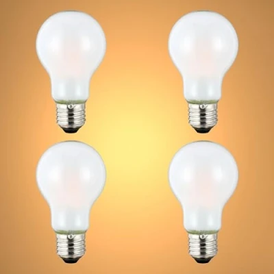 Image of TEKLED® A60 GLS NONDIMMABLE Filament LED Bulbs E27 Edison Screw A19 Energy Saving 4W Light White Glass Bulb 40W Incandescent Equivalent 2700K 535LM 4 Pack Warm