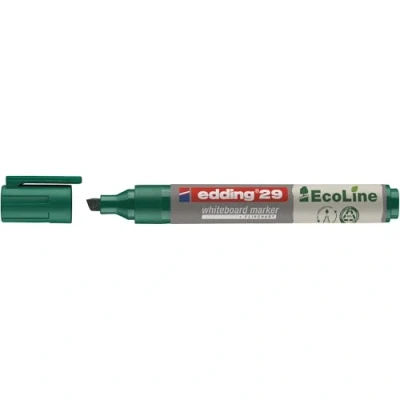 Image of edding 29 Ecoline whiteboard marker green 1 pen chisel tip 5 mm dry wipe for whiteboards, flipcharts, pinboards, memo boards sketchnotes refillable