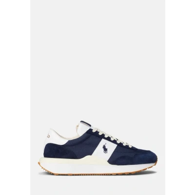 Image of Polo Ralph Lauren Train Unisex Trainers, Size: 4, Newport navy/white Leather and textile
