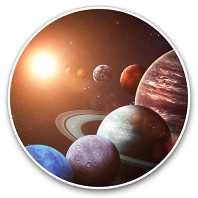 Image of Vinyl Stickers (Set of 2) 20cm Planets Solar System Space NASA #8222