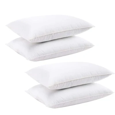 Image of AK InHome Pillows 4 Pack Luxury Hotel White Soft Support Front Stomach Sleepers Bed for Neck &amp; Shoulder Pain Hypoallergenic Orthopedic Pillow Standard Size (50x75cm)