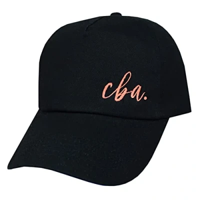 Image of TeddyTs Personalised CBA Peach Design Black Unisex Adults Baseball Cap