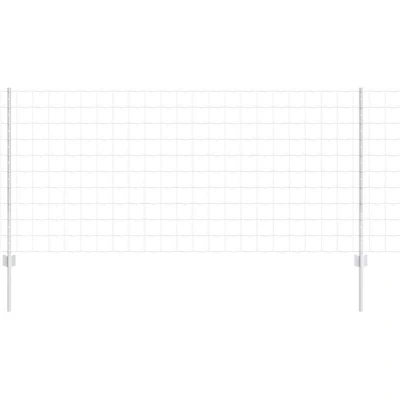 Image of vidaXL Euro Fence with 22 U Posts Silver 1x25 m Steel