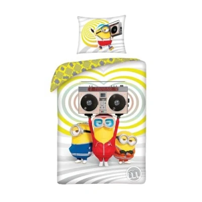Image of Halantex Despicable Me Minions Duvet Cover Set Bed Linen Size 140 x 200 cm with Pillowcase 70 90