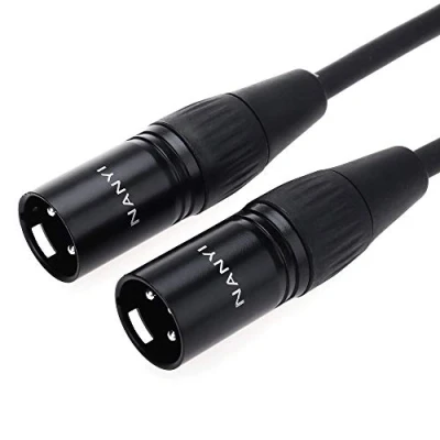 Image of NANYI Microphone Cable XLR to Patch Cables, 3 Pin Male mic DMX Cords with Oxygen Free Copper, 10Feet
