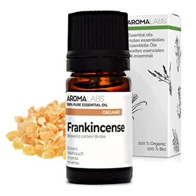 Image of Bio Frankincense Essential Oil 5mL 100% Pure, Natural, Chemotyped and AB/Cosmos Certified AROMA LABS (French Brand)